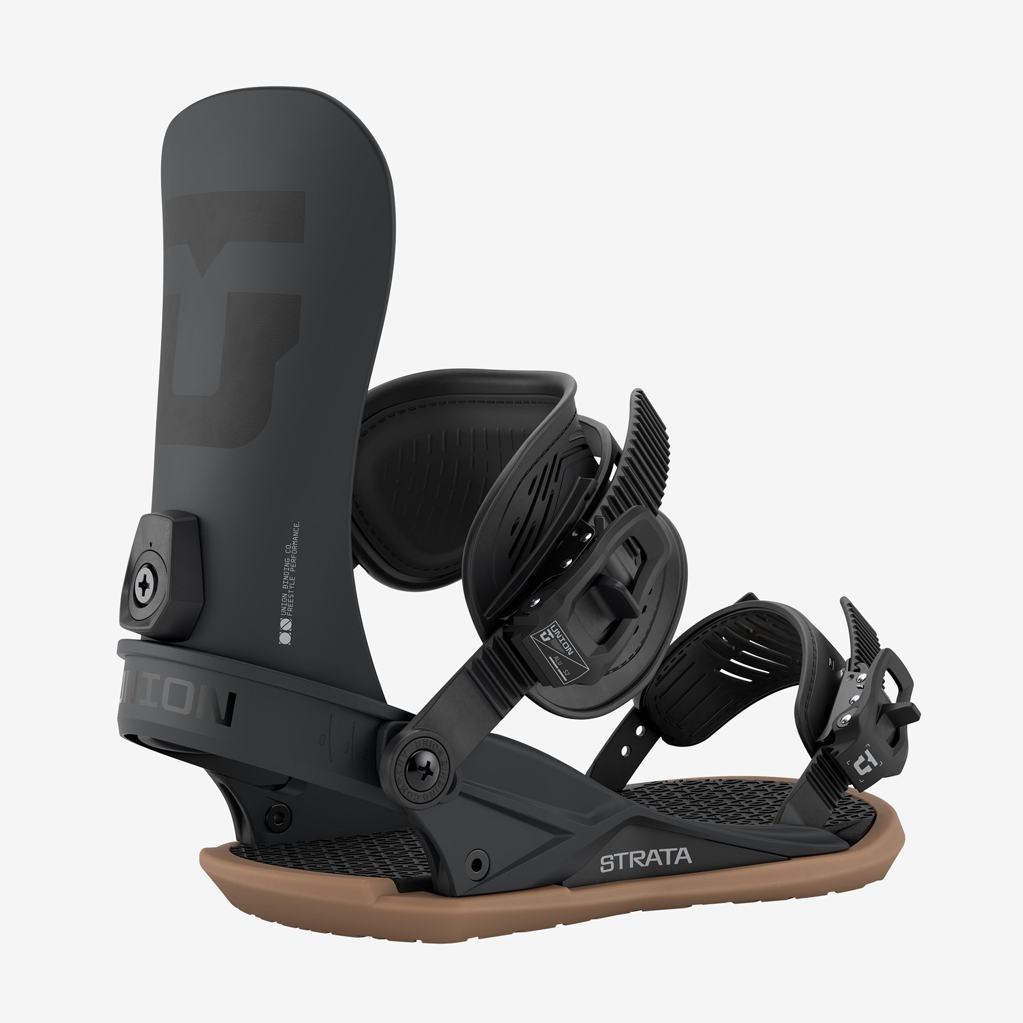 スノーボード Union Strata 22/23 M Black Strata Men's Snowboard Binding | Union Binding Company
